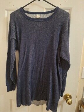 Morgan Mills Performance Wear Long  Shirt Blue XL
